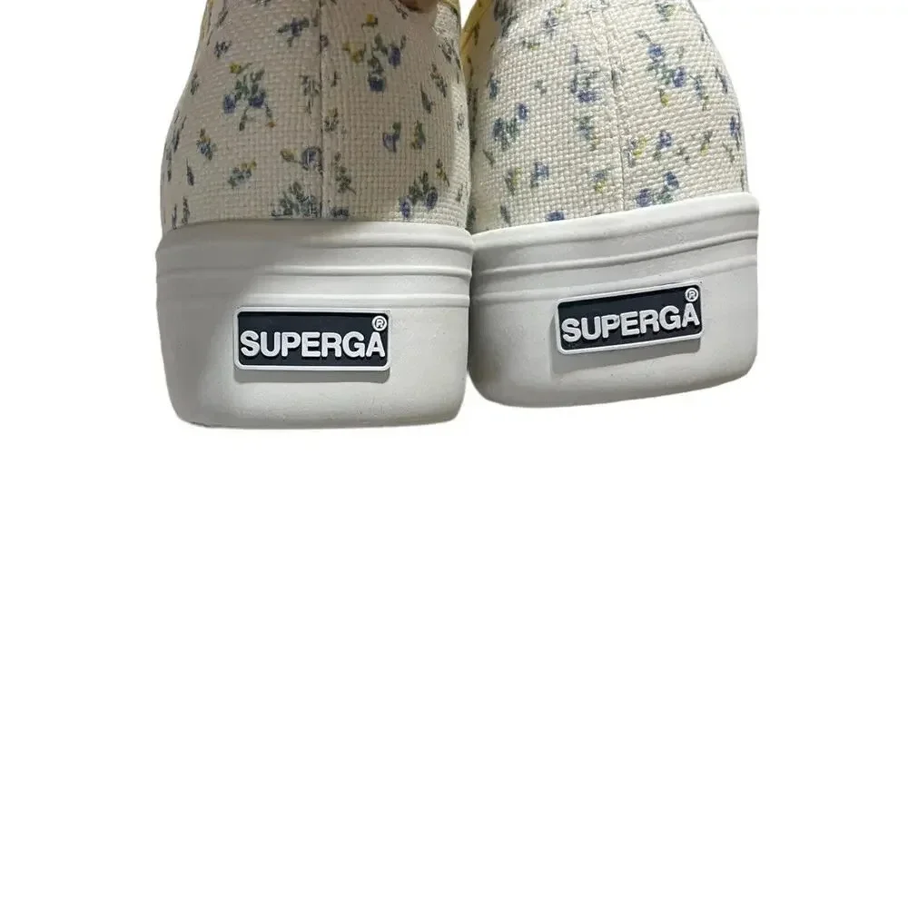 LoveShackFancy Superga Platform Sneakers sz EU 40 US 9 Low Top Yellow Blue Shoes - Picture 10 of 16